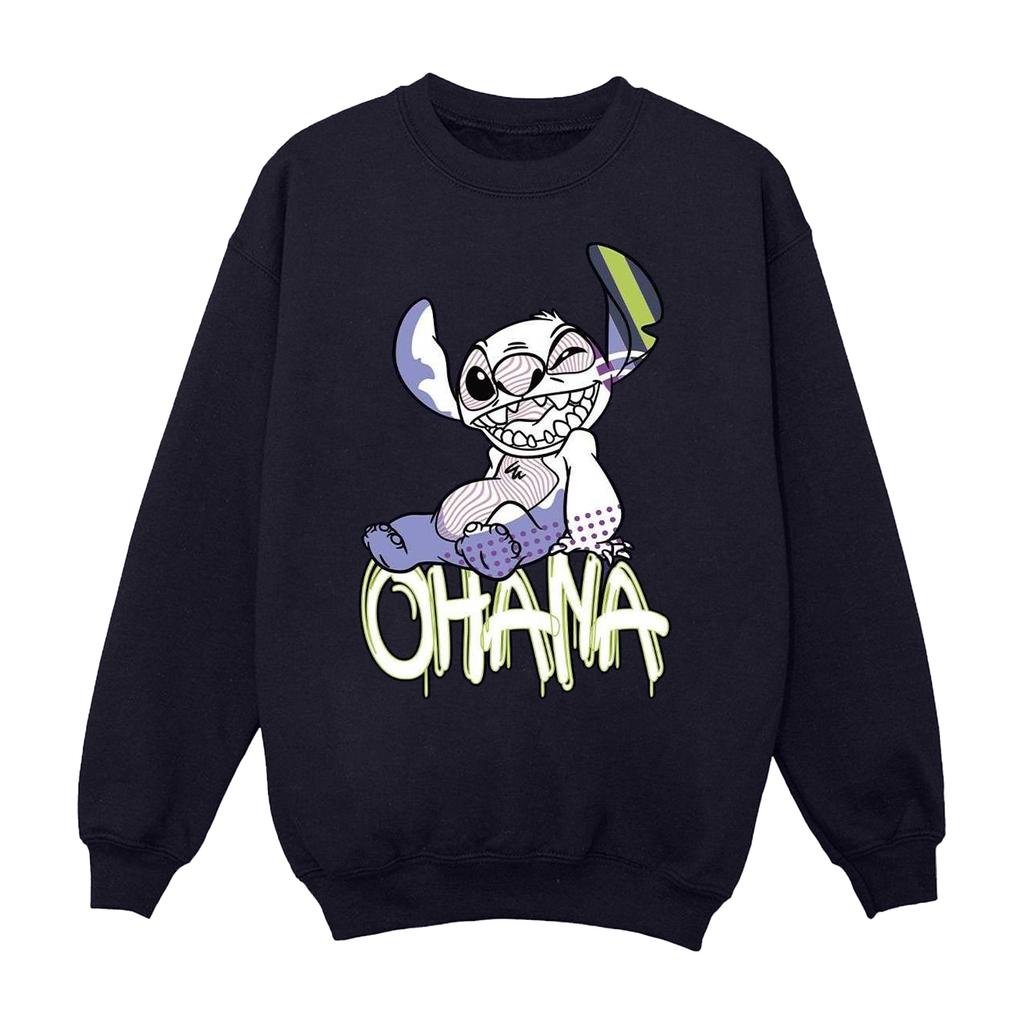 Disney Mens Lilo And Stitch Ohana Graffiti Sweatshirt