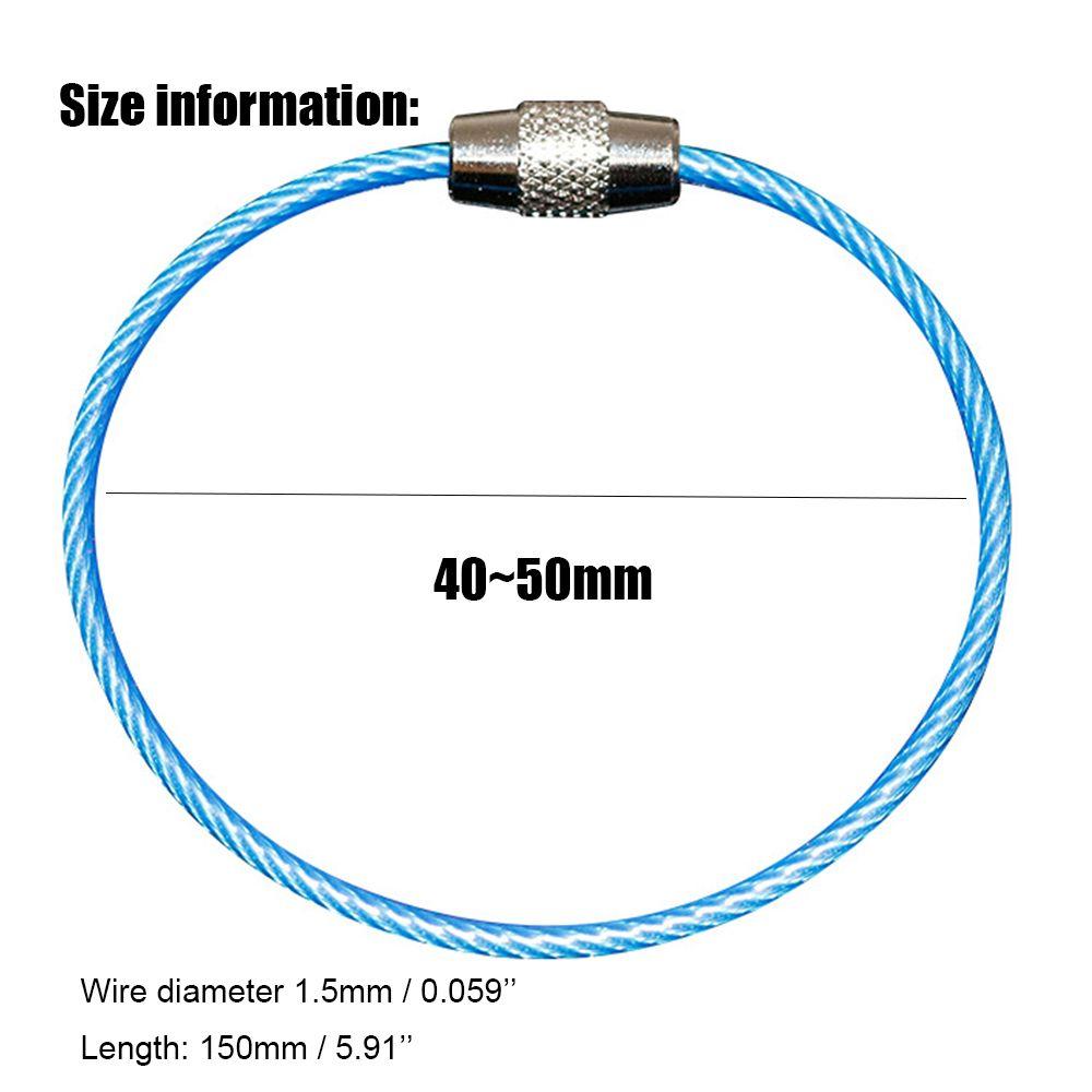 10Pcs Tool Gadget with Screw Lock Key Holder Keychain Keyring Circle Stainless Steel Rope Ring