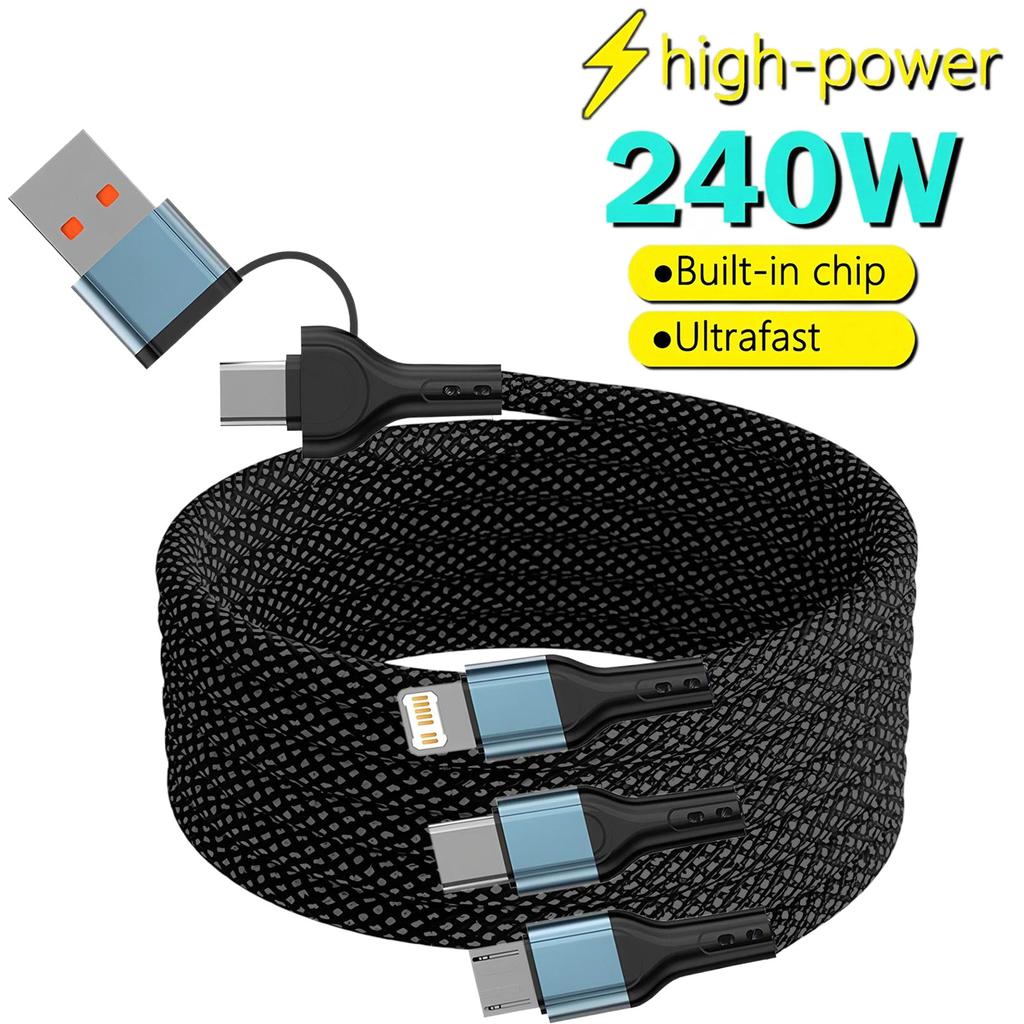 3 в 1 Быстрый зарядный кабель для iPhone Samsung Huawei Micro USB Type C Зарядный кабель 1.2M Многопортовый USB Зарядный кабель