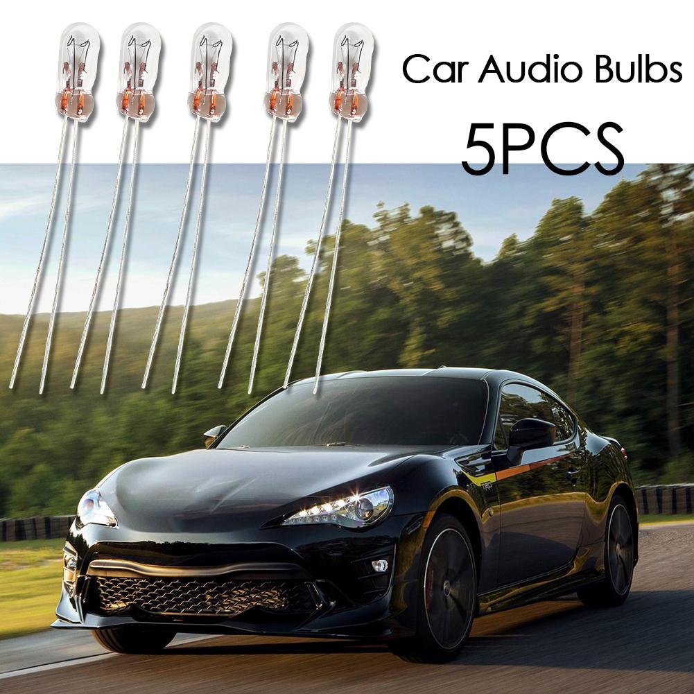 5pcs T3 14V 0.56W Car Interior Light Professional Bulbs Audio Gear Indicator Instrument Transparent Glass Light Accessories