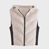 2023 Autumn/Winter Women's Street Fashion Press-glued Color-block Hooded Cotton Vest