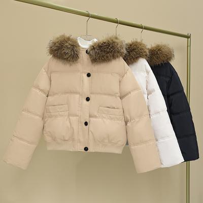 Короткая пуховая хлопковая куртка для женщин на зиму и маленьких людей с утолщенной теплой хлопковой подкладкой