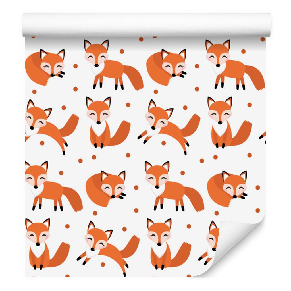 Wallpaper Cheerful Sleeping Foxes for Living Room and Bedroom 50x1000