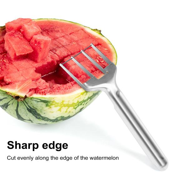 Watermelon Cutter Tool Efficient Stainless Steel Slicer for Watermelon Mango Cantaloupe Portable Kitchen Gadget for Fruit Salad Family Picnics Parties