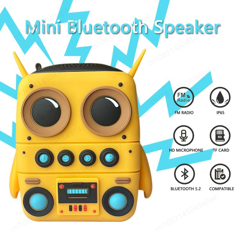 Мини Bluetooth беспроводная колонка, портативная IP65 водонепроницаемая колонка, стерео с картой, сабвуфер, подарок для детей.