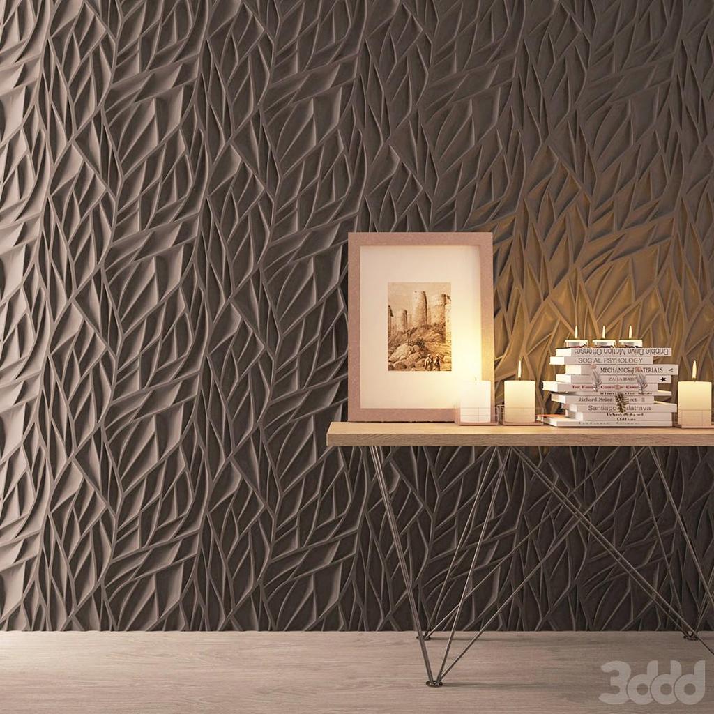 3D Wall Panel Mold for Gypsum, Plaster or Concrete Tile for Decorative Wall Panels 'Forest'