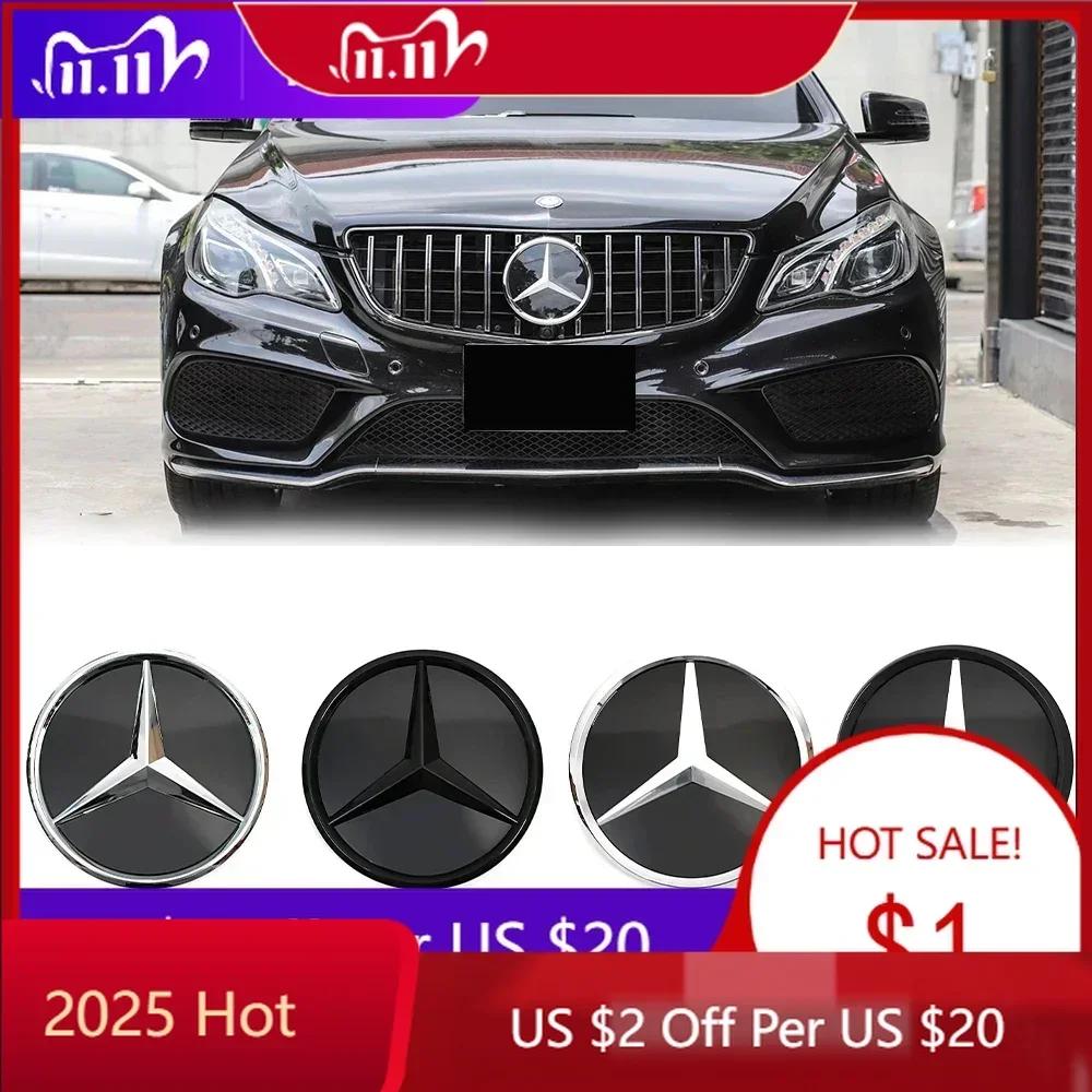 Car Sticker 2025 Hot For Mercedes Benz Front Grill Mirror Emblem Black And Silver Newest 3D Style Emblems Fit For Mercedes Benz