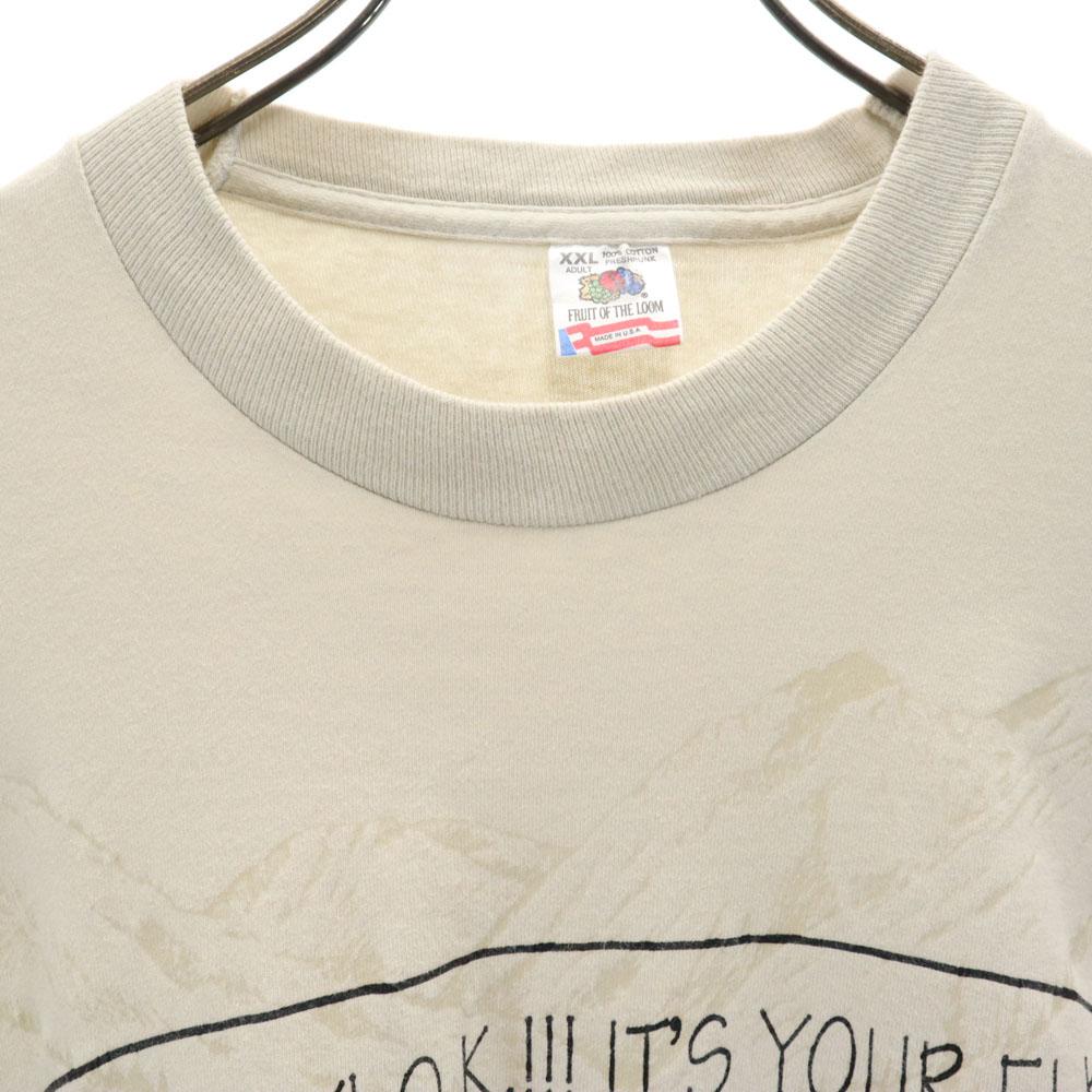 FRUIT OF THE LOOM 90s Made In USA Message Print Short Sleeve T-shirt Men's Used