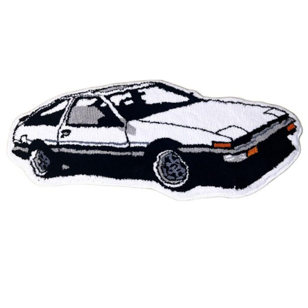 Embroidered Car Shape Rug Sports Racing Car Floor Mat Entrance Carpet Tufted Carpet Bathroom