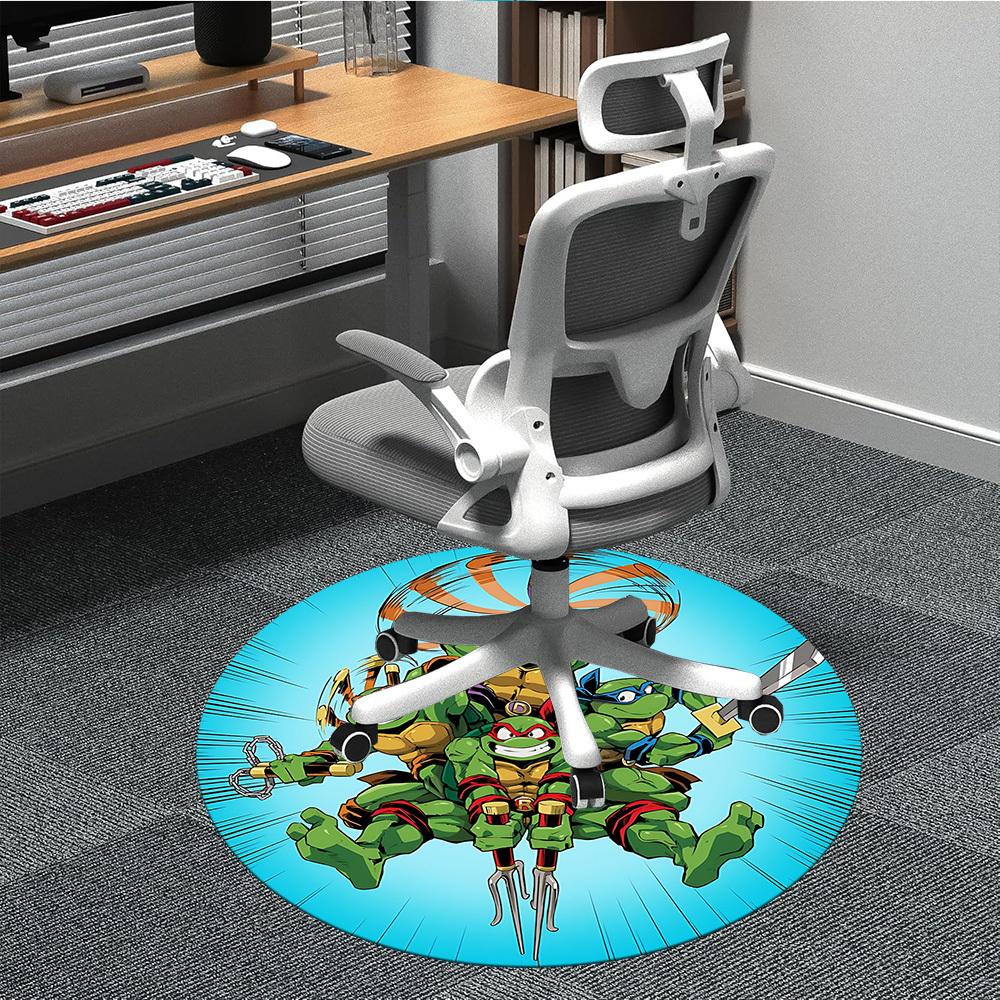 1pc TMNT Stickers Chair Carpet for Office, Indoor Non-Slip Polyester Fiber Carpet, Machine Washable, Durable Construction yy251205134