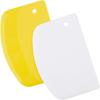 2 pieces 13.5x9 cm pastry cone - dough cutter plastic dough scraper for kitchen, pastry, pancakes (yellow, white)