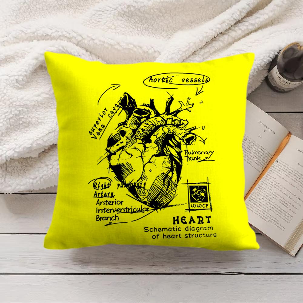 Creative Cardiovascular Heart Cushion Cover Short Plush DoubleSided Printing Home Machine Washable in Warm Winter Pillow Cover