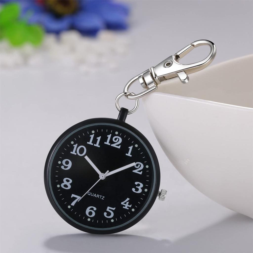 Carabiner Watch Clip Keychain Clock Waterproof Pocket Watch Analog Outdoor Fashion Accessory Men's Women's