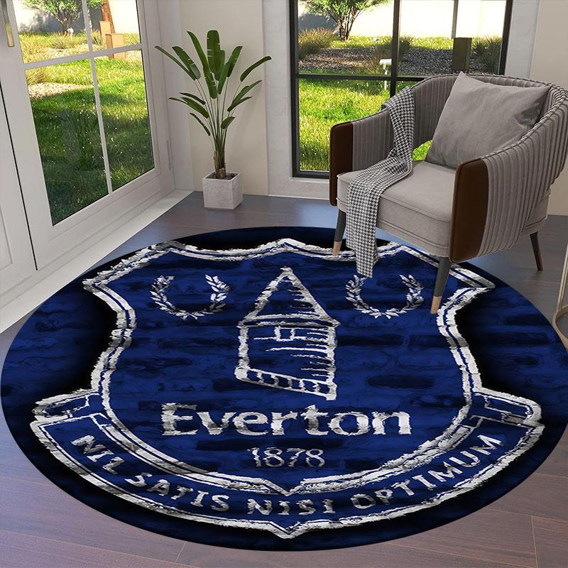 Everton F.C Round Area Rug,Carpet Rug for Living Room Bedroom Sofa Playroom Decor,Non-slip Floor Mat