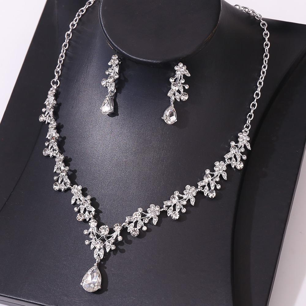 Vintage Bridal Jewelry Set Flower Necklace Set New Flower Choker Necklace Set Women