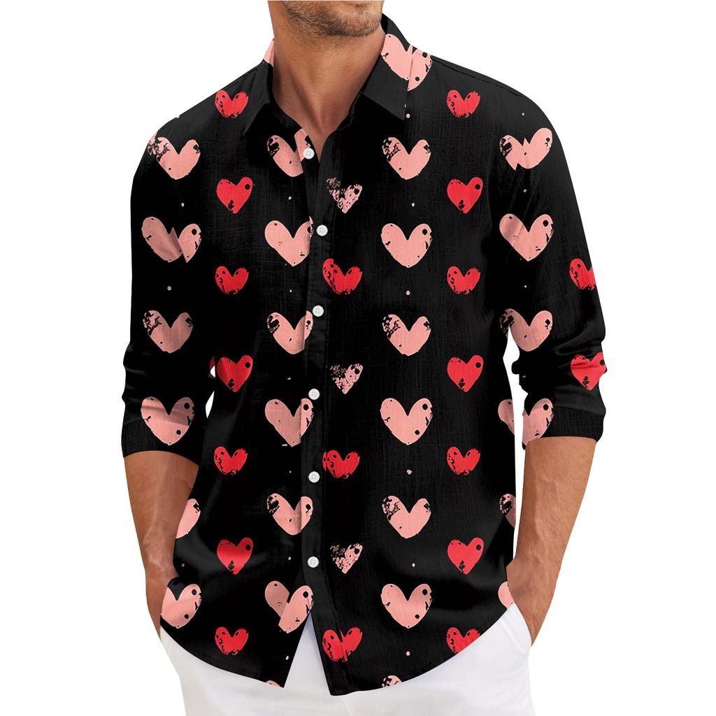 Мужская повседневная свободная рубашка с длинными рукавами, модная рубашка с лацканами, топ