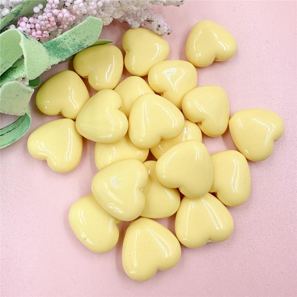 Домашний однотонный цвет для изготовления ожерелья и сережек, модные бусины в форме сердца, акрил 18,8*17,2 мм, 20 шт./пакет, материалы ручной работы «сделай сам»