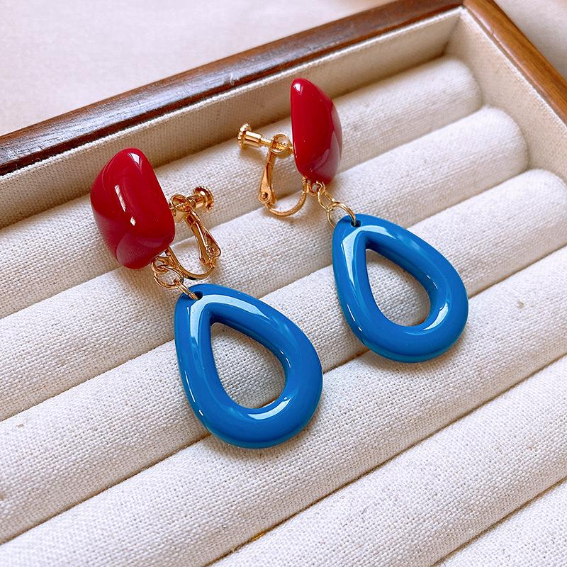 Богемные серьги-подвески с серебряной иглой, круглый кулон из смоляных бусин
