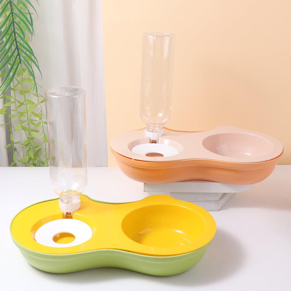 Двойная миска для кормления собак, съемная, автоматическая поилка, креативные миски для питомцев, миска для кошачьего корма