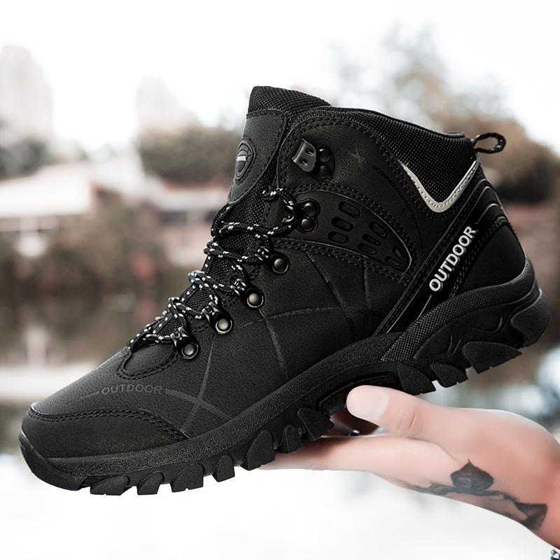 Мужские походные ботинки, дорожная обувь, мужские кроссовки, водонепроницаемые и нескользящие зимние теплые ботинки для снега, обувь для прогулок на свежем воздухе для пар