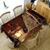 Christmas Tree Tablecloth Fireplace Gift And Socks Decoration Pattern Rectangular Round Table Cloth Cover Towel
