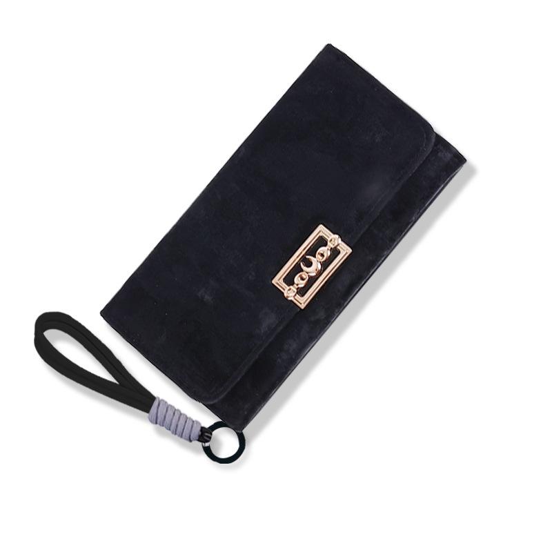 Women's Frosted Leather Tri-fold Clutch Wallet with Multi-card Slots