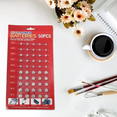 Кнопка AG1/AG3/AG4/AG10/AG12/AG13 Батарея, набор из 50 шт. Батарейки для часов Кнопка Батарея для часов Пульт дистанционного управления калькуляторами