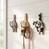 Wall Mounted Cat Butt Tail Key Rack Wooden Key Hanger Cat Shaped Wall Hook  Bathroom