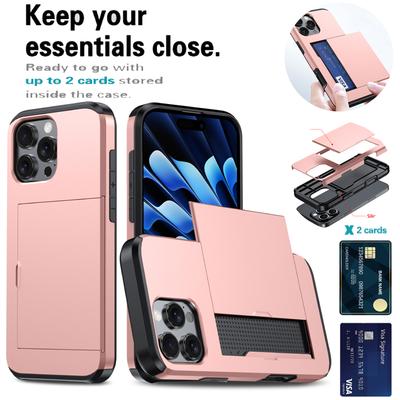 Кошелек Push Pull Слот для карт Роскошный однотонный чехол для телефона для iPhone 16 Pro Max E 14 11 12 13 15 Pro Max Mini Бампер Задняя крышка