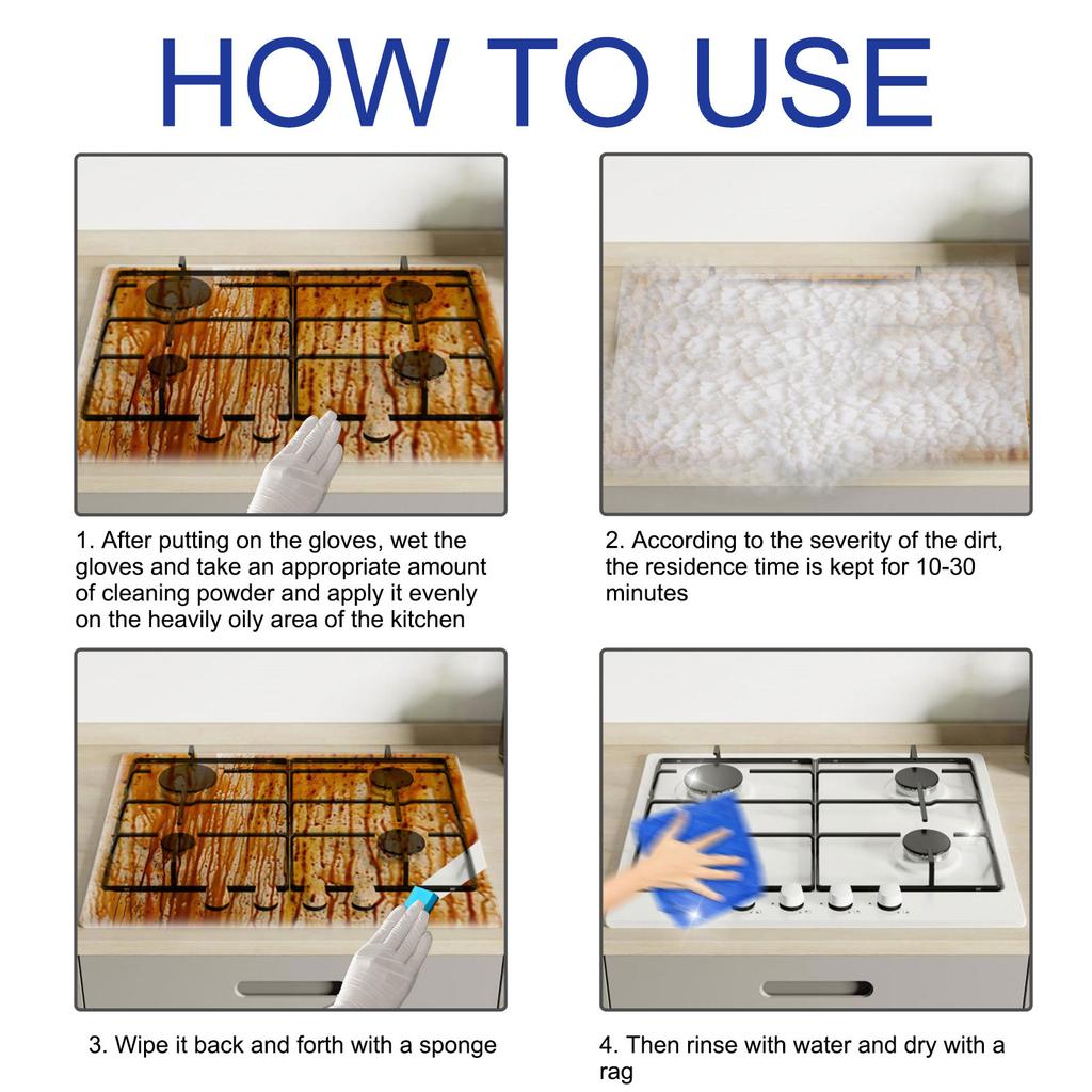 Концентрированный очиститель от загрязнений тяжелым маслом, бытовой сильный обезжиривающий чистящий порошок, очиститель для кухонной машины для курения