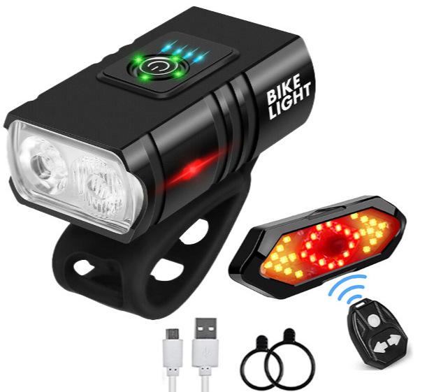 Светодиодный фонарь передний для велосипеда из алюминиевого сплава для ночной езды - Набор фонарей для шоссейного и горного велосипеда