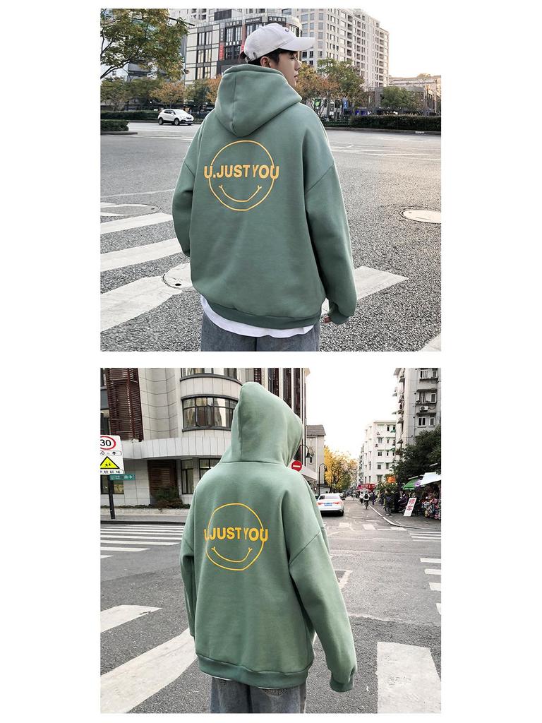 2022 Мужская модная бархатная толстовка с капюшоном в гонконгском стиле - осень/зима, большой размер, унисекс