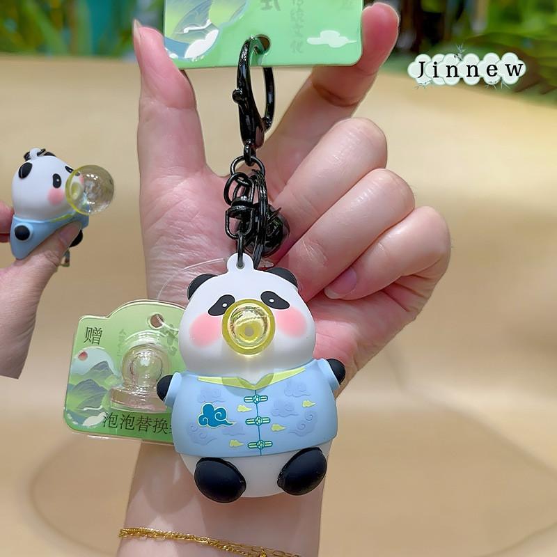 Cartoon Panda Silicone Keyring With Bubble Effect For Daily Use And Key Organizer