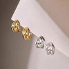Geometric Winding C-shaped Earrings Popular High-end Sense Unique Stud Earrings Women's Design Sense Niche Earrings