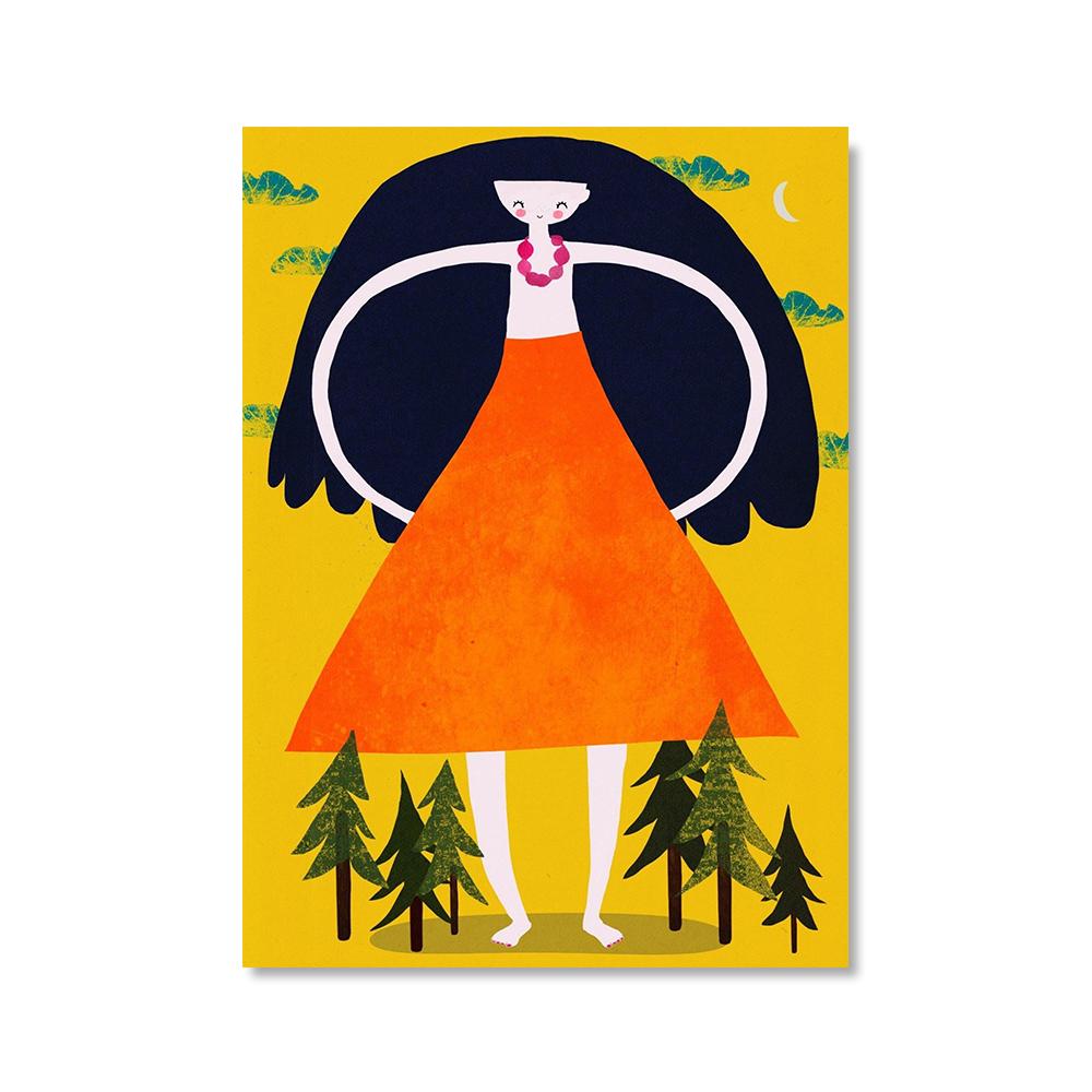 Giant Girl Posters Woman Feminist Exhibition Illustration Prints Modern Wall Art Canvas Painting Pictures Living Room Home Decor No Frame