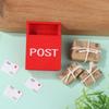 Dollhouse Miniature Letter Box Simulation Furniture Toy Mini Mailbox With Mail Sack Postcard