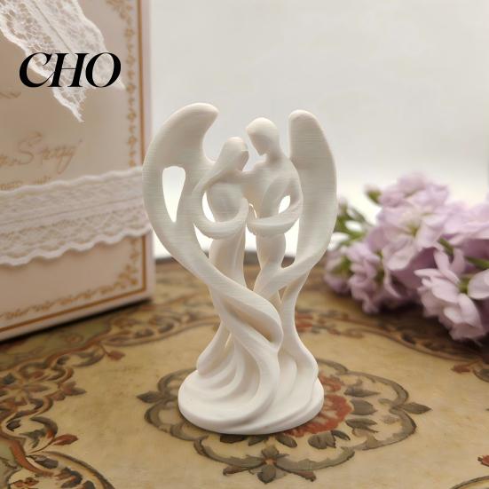 Spiritual Protection Gift Angel Mother And Child Ornaments 3D Printed Smooth Lines Companionship Statue Compact Decorative Figurine Symbolizing