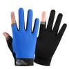 1 Pair Fishing Gloves Anti-Slip Breathable Two Finger Cut Rough Palm Great Friction Hands Protection Contrast Color Touch Screen