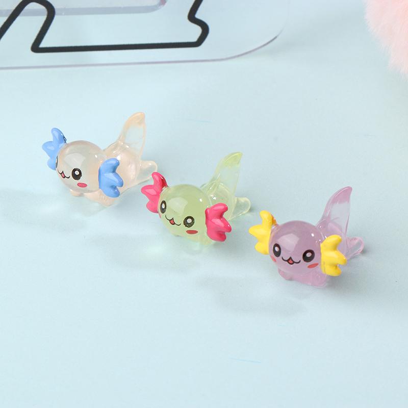 Luminous Hexagonal Dragon Ornament Mini Color Cartoon Doll Micro Landscape Decoration Miniature Toy Decorative Figurines