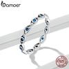Bamoer 925 Sterling Silver Blue Zircon Demon Eye Element Size 6,7,8 Rings for Women Vintage Fine Jewelry