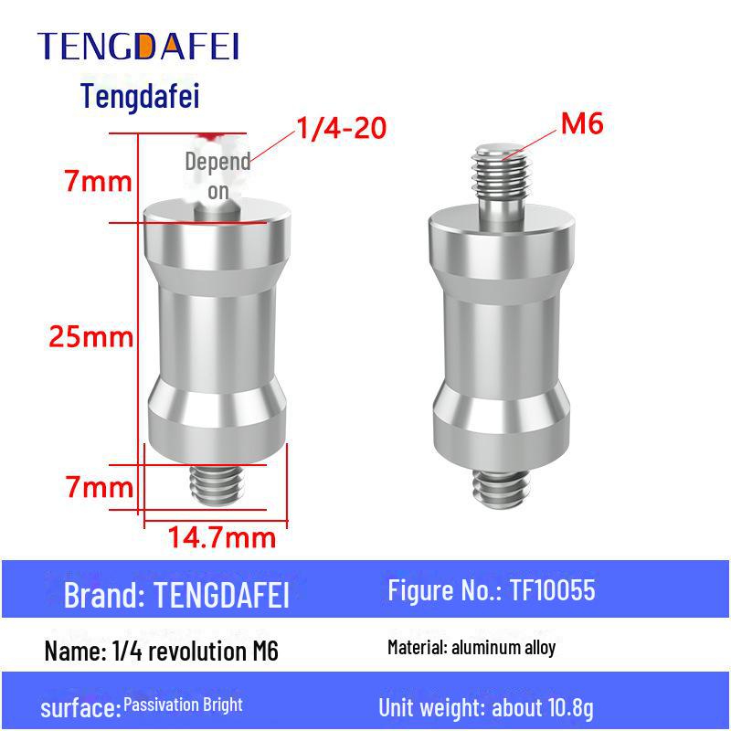 Адаптер для штатива с креплением на стойку для освещения и поворота камеры с резьбой 1/4" на 3/8" на M4/M5/M6/M8