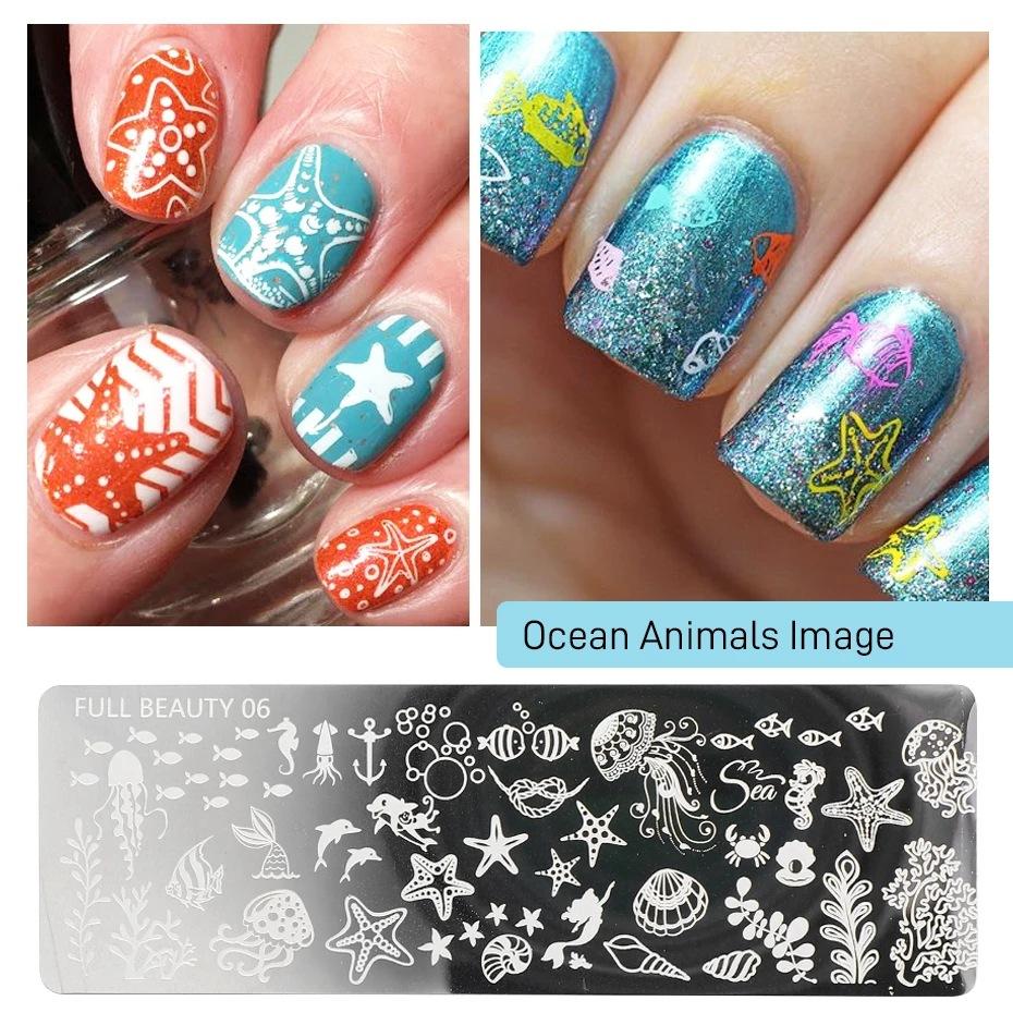 Прямоугольные штампы для дизайна ногтей своими руками, шаблоны изображений для дизайна ногтей из нержавеющей стали, 6 различных узоров