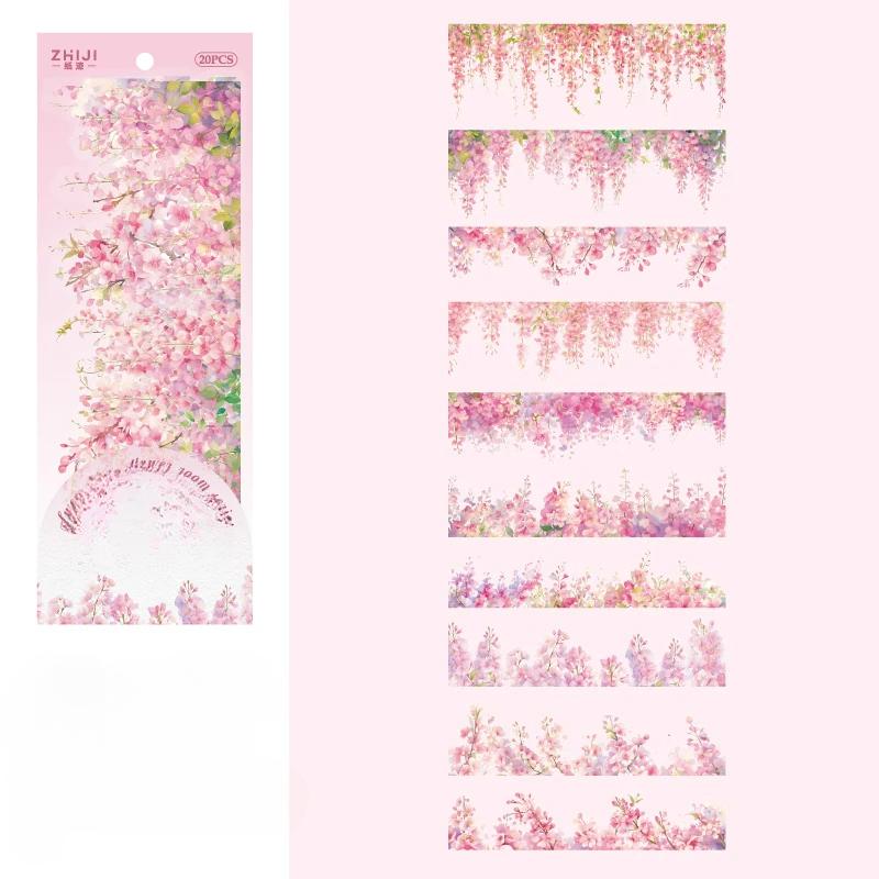 10 листов винтажных INS большого размера наклейки с изображением растений, цветов и лозы, декоративные этикетки, ежедневник, альбом ручной работы, принадлежности для скрапбукинга