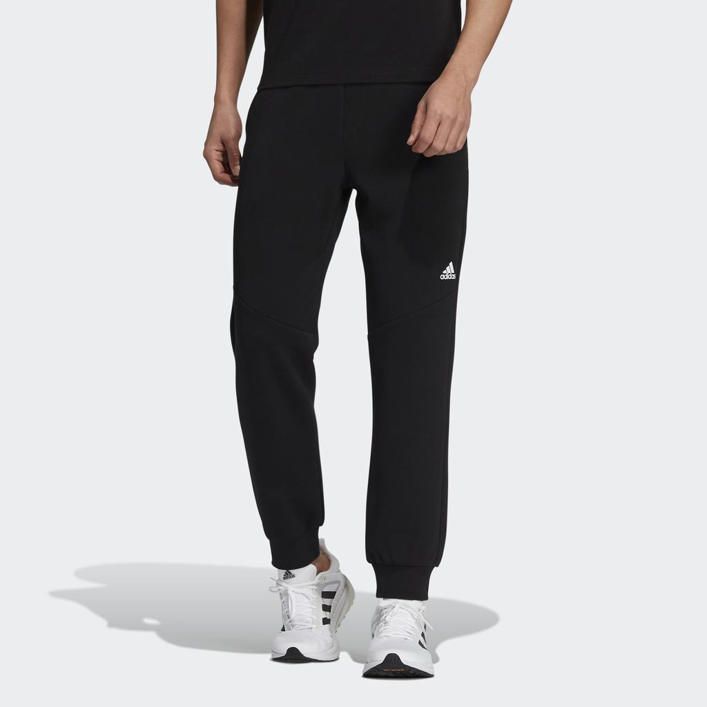 Adidas Slim Fit Knit Pants with Logo Men Bottoms Black H39353