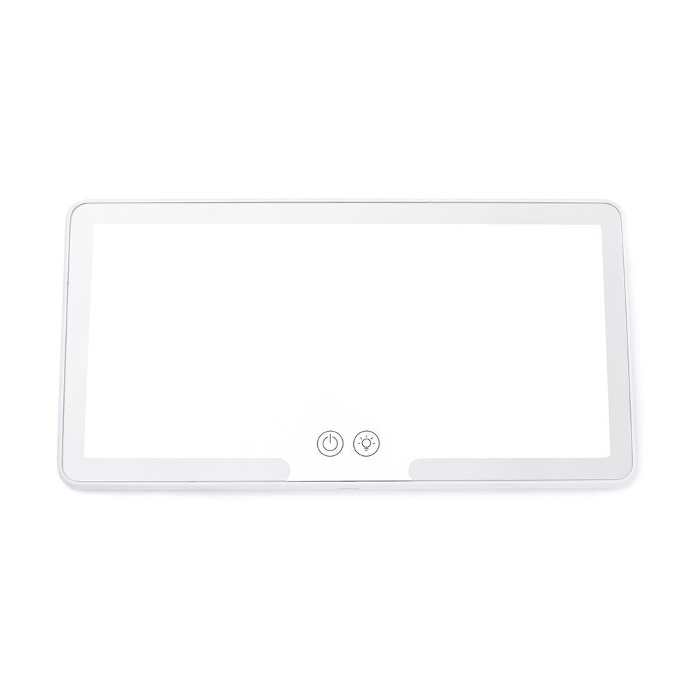 Car Sun Visor LED Makeup Mirror with Three-Color Dimming & Magnification