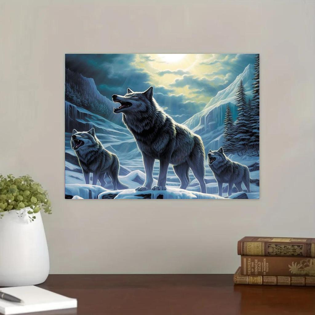 Frame Modern Painting By Numbers For Adults Canvas Painting Wolf Animal Winter Picture Drawing Home Decoration Unique Gift 40x50cm