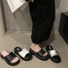 Simple Commuting Thick-soled Cool Slippers Outside Women's 2024 New Summer Casual Muffin and Fish Mouth Beach Shoes
