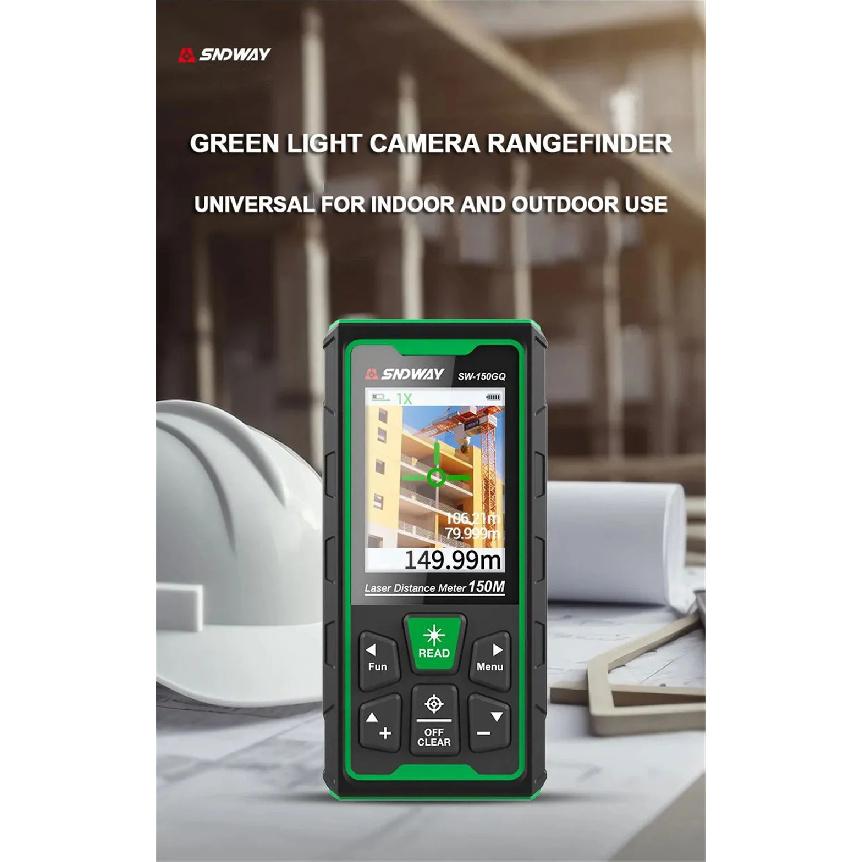 SNDWAY Digital Rangefinder Bluetooth Laser Distance Meter 4X Zoom Green Laser Tape Measure Range Finder