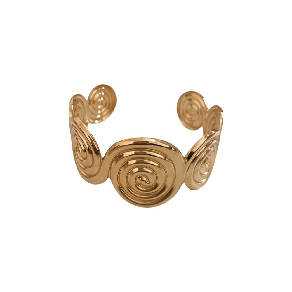 Metal Cuff Bangle Bracelet Non-Fading Women Wristband Fancy Spiral Arm Bracelet Party
