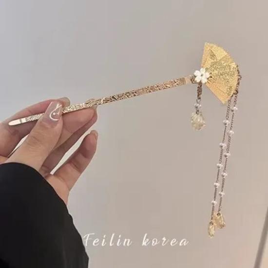 Винтажная заколка для волос в стиле ханьфу, женская, металлическая, с глазурью, вилка для волос, палочки для волос, шпилька, женские украшения, заколка для волос, аксессуары